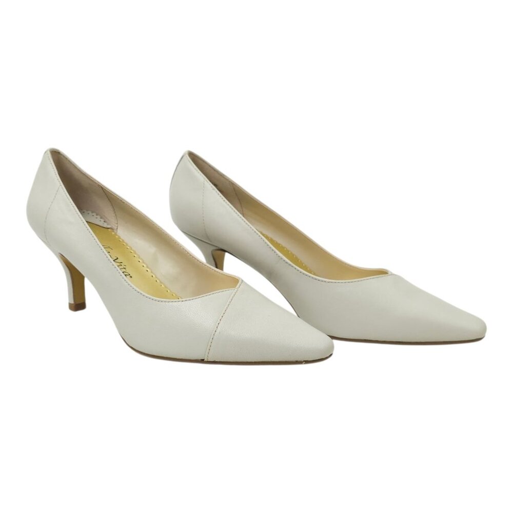 Bella Vita WOW Bone Pump Womens Size 6.5 W Kitten Heel Leather Kidskin NEW - Picture 2 of 15